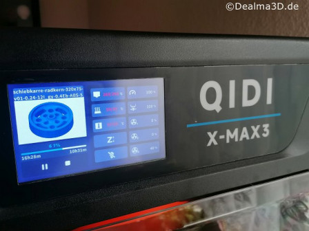 QIDI X-MAX 3 TECH | Displayansicht des 3D-Drucker